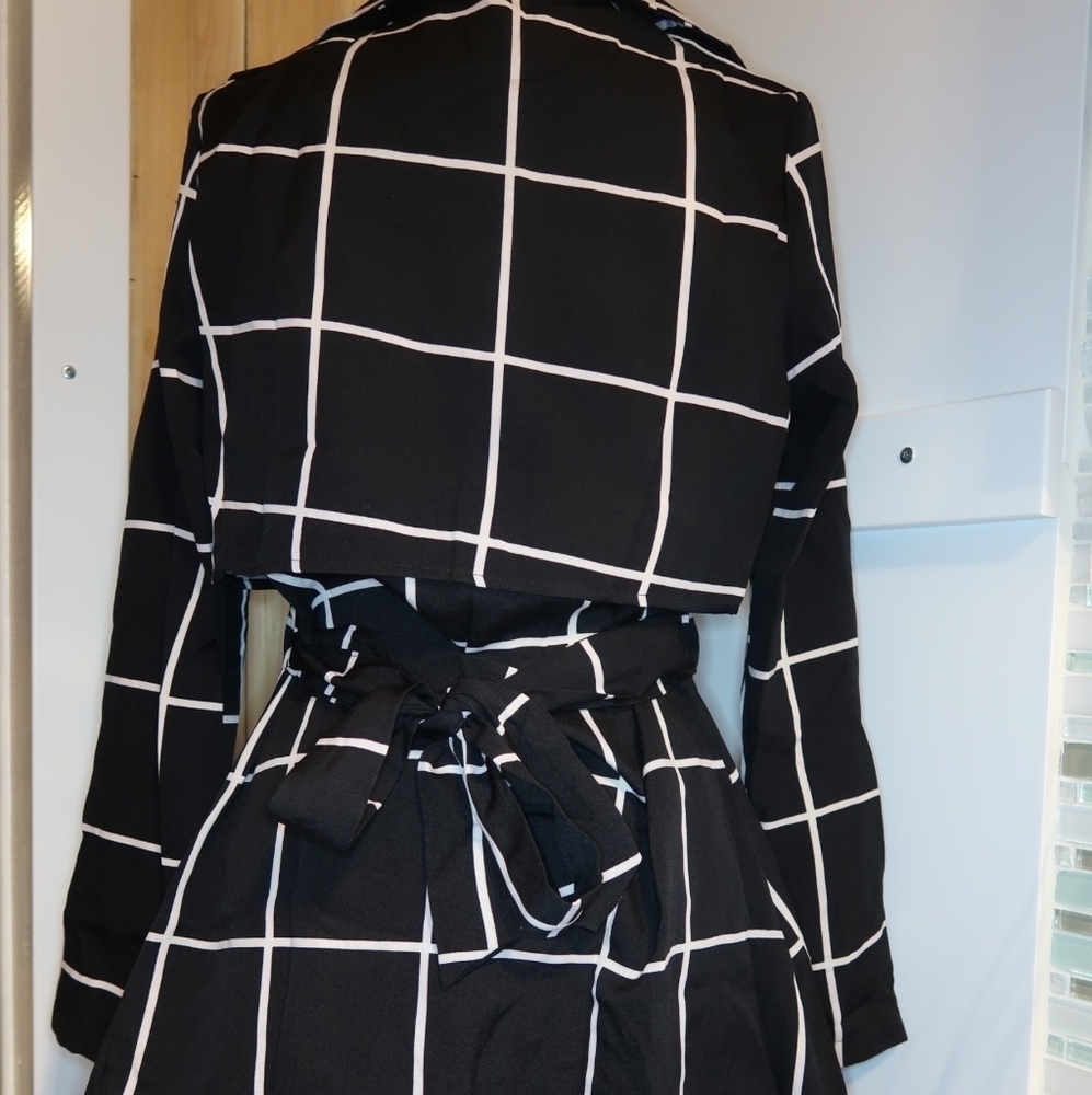 Plaid Waterfall Jacket Tie Front Open Cardigan Boutique NWT - Picture 10 of 10